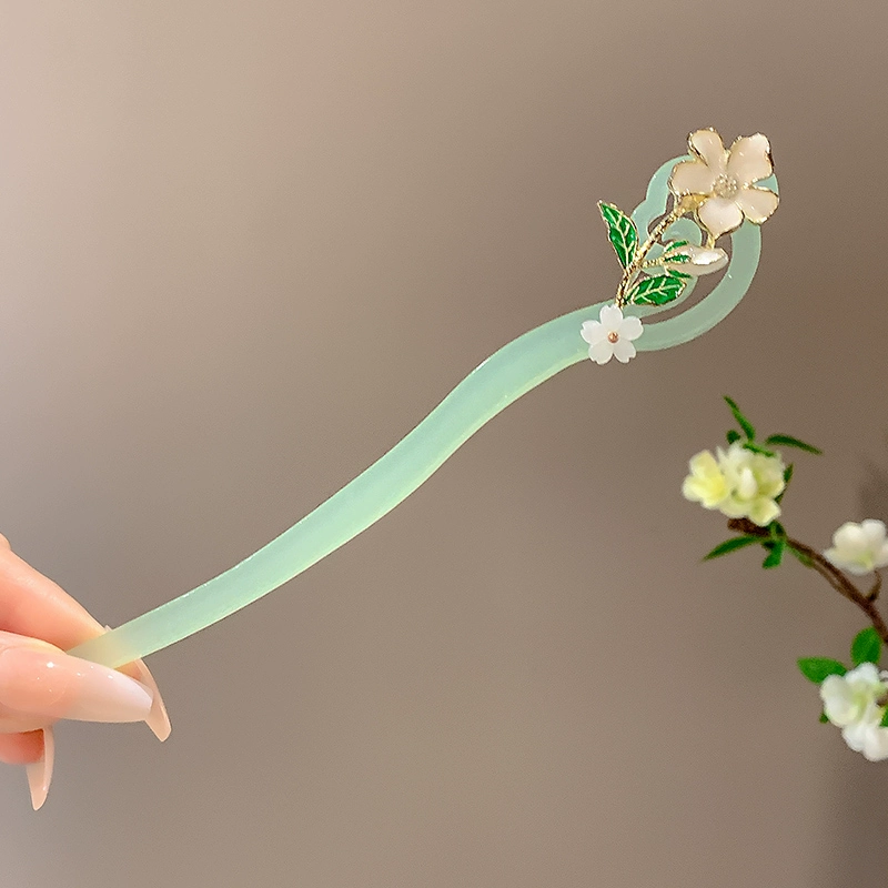 green-magnolia-hairpin