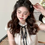 Retro Camellia Flower Pearl Small Hair Clip - Image 5